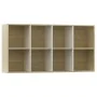 Estantería/Aparador contrachapada blanco y roble 66x30x130 cm de , Librerías y estanterías - Ref: Foro24-800158, Precio: 66,8...