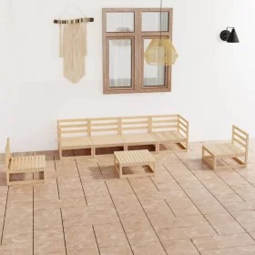 Juego de muebles de jardín 7 piezas madera maciza de pino by , Garden sets - Ref: Foro24-3075404, Price: 412,01 €, Discount: %
