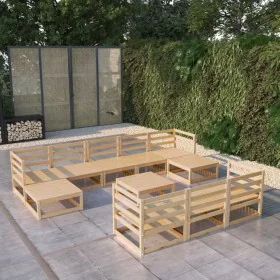 Juego de muebles de jardín 11 piezas madera maciza de pino by , Garden sets - Ref: Foro24-3076114, Price: 670,23 €, Discount: %