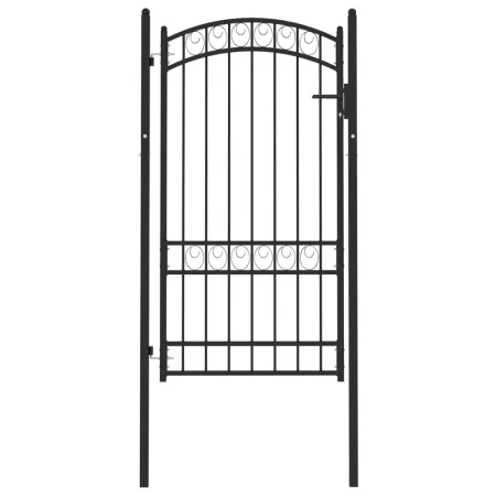 Puerta de jardín con arco superior acero negro 100x175 cm von , Gartentore - Ref: Foro24-146371, Preis: 202,48 €, Rabatt: %
