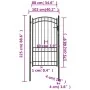 Puerta de jardín con arco superior acero negro 100x175 cm von , Gartentore - Ref: Foro24-146371, Preis: 202,48 €, Rabatt: %