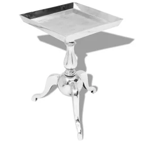 Mesita auxiliar cuadrada aluminio plateada by , Side tables - Ref: Foro24-243511, Price: 136,83 €, Discount: %