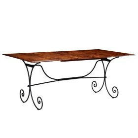 Mesa de comedor madera maciza acabado miel 200x100x76 cm by , Kitchen and dining tables - Ref: Foro24-245643, Price: 285,54 €...