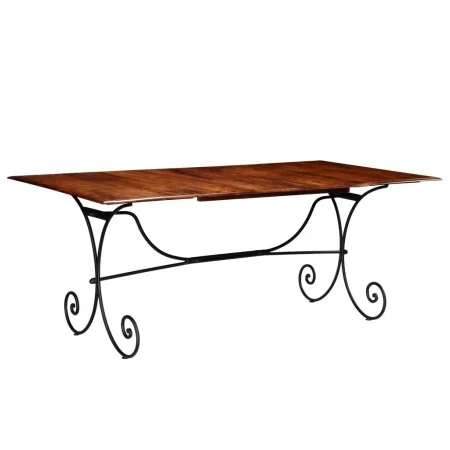 Mesa de comedor madera maciza acabado miel 200x100x76 cm by , Kitchen and dining tables - Ref: Foro24-245643, Price: 285,51 €...