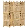 Biombo 4 paneles tallado a mano madera maciza mango 160x165 cm by , Room dividers - Ref: Foro24-285316, Price: 293,09 €, Disc...