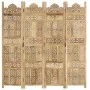 Biombo 4 paneles tallado a mano madera maciza mango 160x165 cm by , Room dividers - Ref: Foro24-285316, Price: 293,09 €, Disc...
