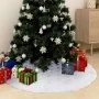 Falda del árbol de Navidad de lujo blanca cuero sintético 122cm by , Christmas tree footmuff - Ref: Foro24-330273, Price: 23,...