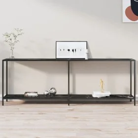 Mesa consola vidrio templado negro 220x35x75,5 cm by , Side tables - Ref: Foro24-331713, Price: 135,97 €, Discount: %