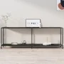 Mesa consola vidrio templado negro 220x35x75,5 cm de , Mesas auxiliares - Ref: Foro24-331713, Precio: 135,97 €, Descuento: %