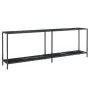Mesa consola vidrio templado negro 220x35x75,5 cm de , Mesas auxiliares - Ref: Foro24-331713, Precio: 135,97 €, Descuento: %
