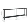 Mesa consola vidrio templado negro 220x35x75,5 cm de , Mesas auxiliares - Ref: Foro24-331713, Precio: 135,97 €, Descuento: %