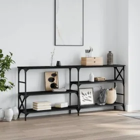 Mesa consola madera de ingeniería negra 180x29x76,5 cm by , Side tables - Ref: Foro24-835474, Price: 57,44 €, Discount: %