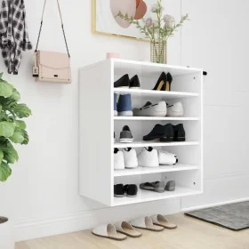 Mueble zapatero madera contrachapada blanco brillo 60x35x70 cm by , Shoe racks and shoe organizers - Ref: Foro24-808942, Pric...