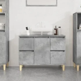 Armario de lavabo madera contrachapada gris hormigón 80x33x60cm von , Badezimmerwaschtische - Ref: Foro24-821272, Preis: 93,6...