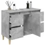 Armario de lavabo madera contrachapada gris hormigón 80x33x60cm de , Tocadores de baño - Ref: Foro24-821272, Precio: 93,64 €,...