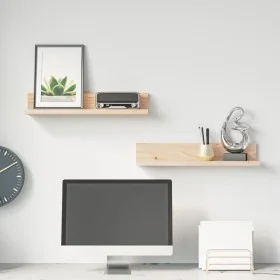 Estantes de pared 2 uds madera maciza de pino 50x11x9 cm by , Shelves and shelves - Ref: Foro24-823599, Price: 17,71 €, Disco...