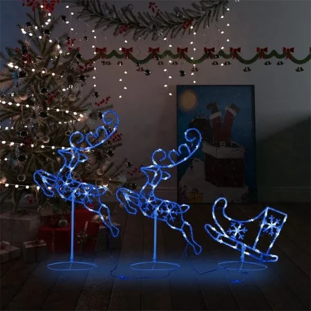 Renos voladores y trineo blanco cálido 260x21x87 cm von , Weihnachtsbeleuchtung - Ref: Foro24-328511, Preis: 65,33 €, Rabatt: %