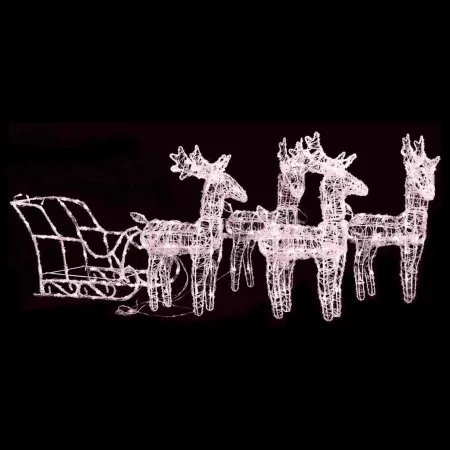 Decoración navideña renos y trineo acrílico 280x28x55 cm by , Christmas lights - Ref: Foro24-328524, Price: 151,35 €, Discoun...