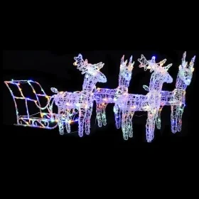Decoración navideña renos y trineo acrílico 280x28x55 cm by , Christmas lights - Ref: Foro24-328532, Price: 143,54 €, Discoun...