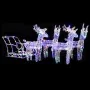 Decoración navideña renos y trineo acrílico 280x28x55 cm de , Luces de Navidad - Ref: Foro24-328532, Precio: 143,48 €, Descue...