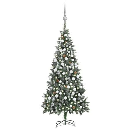 Árbol de Navidad helado con luces, bolas y piñas 210 cm de , Arboles de navidad - Ref: Foro24-3077897, Precio: 157,87 €, Desc...