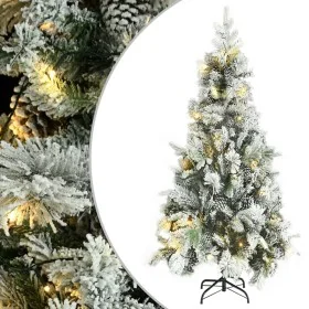 Árbol de Navidad con nieve, luces LED y piñas PVC y PE 225 cm von , Weihnachtsbäume - Ref: Foro24-3094562, Preis: 250,54 €, R...