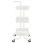 Carrito de cocina 3 niveles hierro y ABS blanco 42x35x85 cm by , Kitchen and dining carts - Ref: Foro24-336336, Price: 46,34 ...
