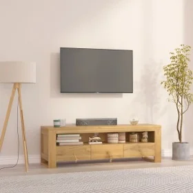 Mueble de TV madera maciza de teca 110x30x35 cm de , Muebles TV - Ref: Foro24-340872, Precio: 150,65 €, Descuento: %