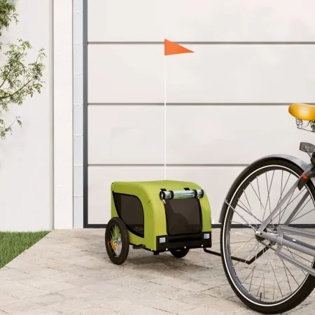 Remolque de bicicleta mascotas hierro tela Oxford verde negro by , pet strollers - Ref: Foro24-93997, Price: 99,56 €, Discoun...