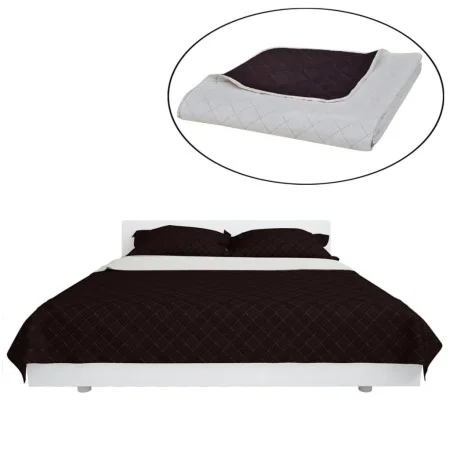 Colcha acolchada a doble cara beige marrón 170x210 cm by , Bedspreads and duvets - Ref: Foro24-130880, Price: 29,49 €, Discou...