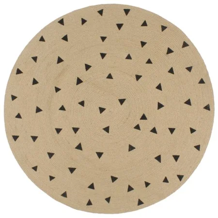 Alfombra de yute tejida a mano estampado de triángulos 90 cm by , Rugs - Ref: Foro24-133689, Price: 63,21 €, Discount: %