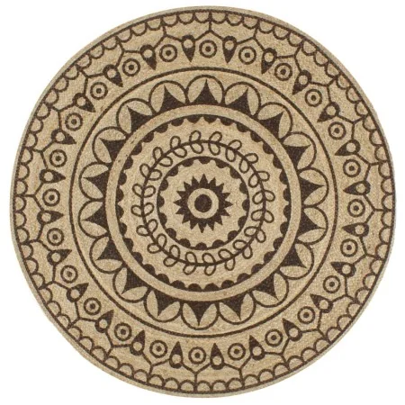 Alfombra de yute tejida a mano estampado marrón oscuro 120 cm by , Rugs - Ref: Foro24-133705, Price: 49,53 €, Discount: %