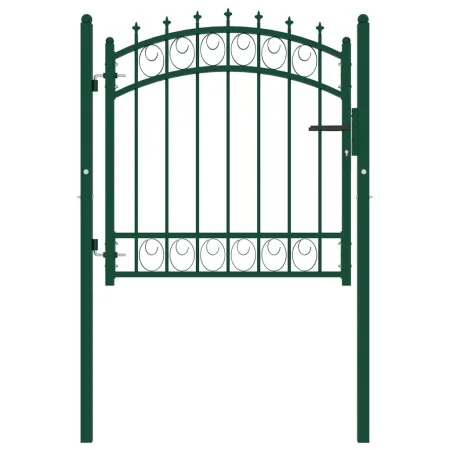 Puerta de valla con picos acero verde 100x100 cm by , garden gates - Ref: Foro24-146373, Price: 186,05 €, Discount: %