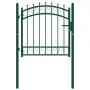 Puerta de valla con picos acero verde 100x100 cm by , garden gates - Ref: Foro24-146373, Price: 186,05 €, Discount: %