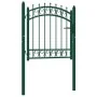 Puerta de valla con picos acero verde 100x100 cm by , garden gates - Ref: Foro24-146373, Price: 186,05 €, Discount: %
