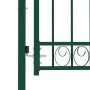 Puerta de valla con picos acero verde 100x100 cm by , garden gates - Ref: Foro24-146373, Price: 186,05 €, Discount: %