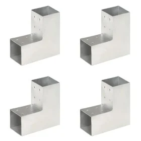 Conectores de postes en L 4 uds metal galvanizado 81x81 mm by , fence posts - Ref: Foro24-145462, Price: 48,97 €, Discount: %