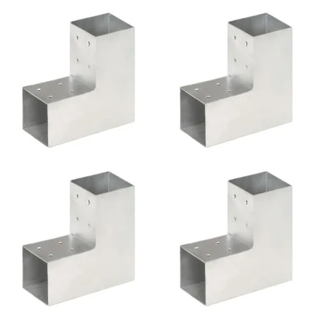 Conectores de postes en L 4 uds metal galvanizado 81x81 mm de , Postes de cerca - Ref: Foro24-145462, Precio: 48,97 €, Descue...
