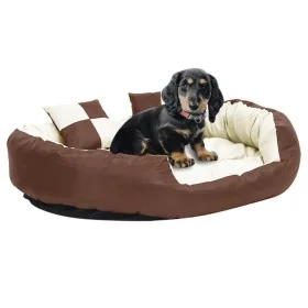 Cojín para perro reversible y lavable marrón crema 110x80x23 cm by , Beds for dogs - Ref: Foro24-171213, Price: 70,66 €, Disc...