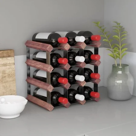 Botellero para 12 botellas madera maciza pino marrón by , Wine racks - Ref: Foro24-340891, Price: 33,83 €, Discount: %