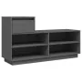 Mueble zapatero de madera maciza de pino gris 110x34x61 cm de , Zapateros y organizadores de calzado - Ref: Foro24-814451, Pr...