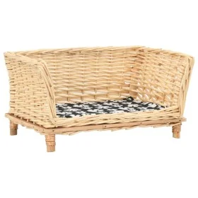 Cesta para perros con cojín sauce natural 50x33x30 cm de , Camas para perros - Ref: Foro24-170773, Precio: 62,04 €, Descuento: %