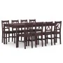 Conjunto de comedor 9 piezas madera de pino marrón oscuro by , Furniture sets for kitchens and dining rooms - Ref: Foro24-283...