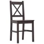 Conjunto de comedor 9 piezas madera de pino marrón oscuro by , Furniture sets for kitchens and dining rooms - Ref: Foro24-283...