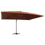 Sombrilla de jardín voladiza con luces LED terracota 400x300 cm by , Umbrellas - Ref: Foro24-312319, Price: 280,08 €, Discoun...