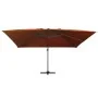 Sombrilla de jardín voladiza con luces LED terracota 400x300 cm by , Umbrellas - Ref: Foro24-312319, Price: 280,08 €, Discoun...