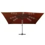 Sombrilla de jardín voladiza con luces LED terracota 400x300 cm by , Umbrellas - Ref: Foro24-312319, Price: 280,08 €, Discoun...
