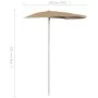 Sombrilla de jardín semicircular con palo taupe 180x90 cm von , Sonnenschirme - Ref: Foro24-315562, Preis: 24,20 €, Rabatt: %