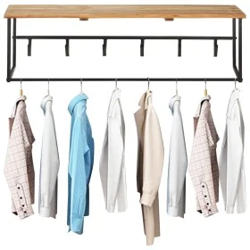 Perchero con borde natural madera maciza de acacia 100x34x38 cm by , Hat and coat racks - Ref: Foro24-320250, Price: 64,80 €,...