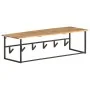 Perchero con borde natural madera maciza de acacia 100x34x38 cm de , Percheros para sombreros y abrigos - Ref: Foro24-320250,...